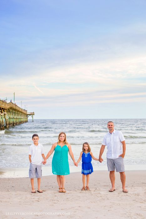 Oak Island NC Family Photographer, beach portraits, family session. oak island pier