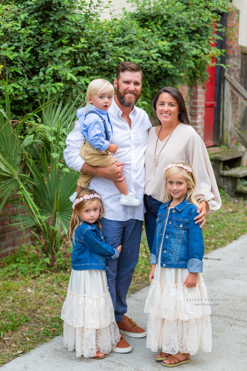 downtown Wilmington NC, family portraits, Family of five portraits