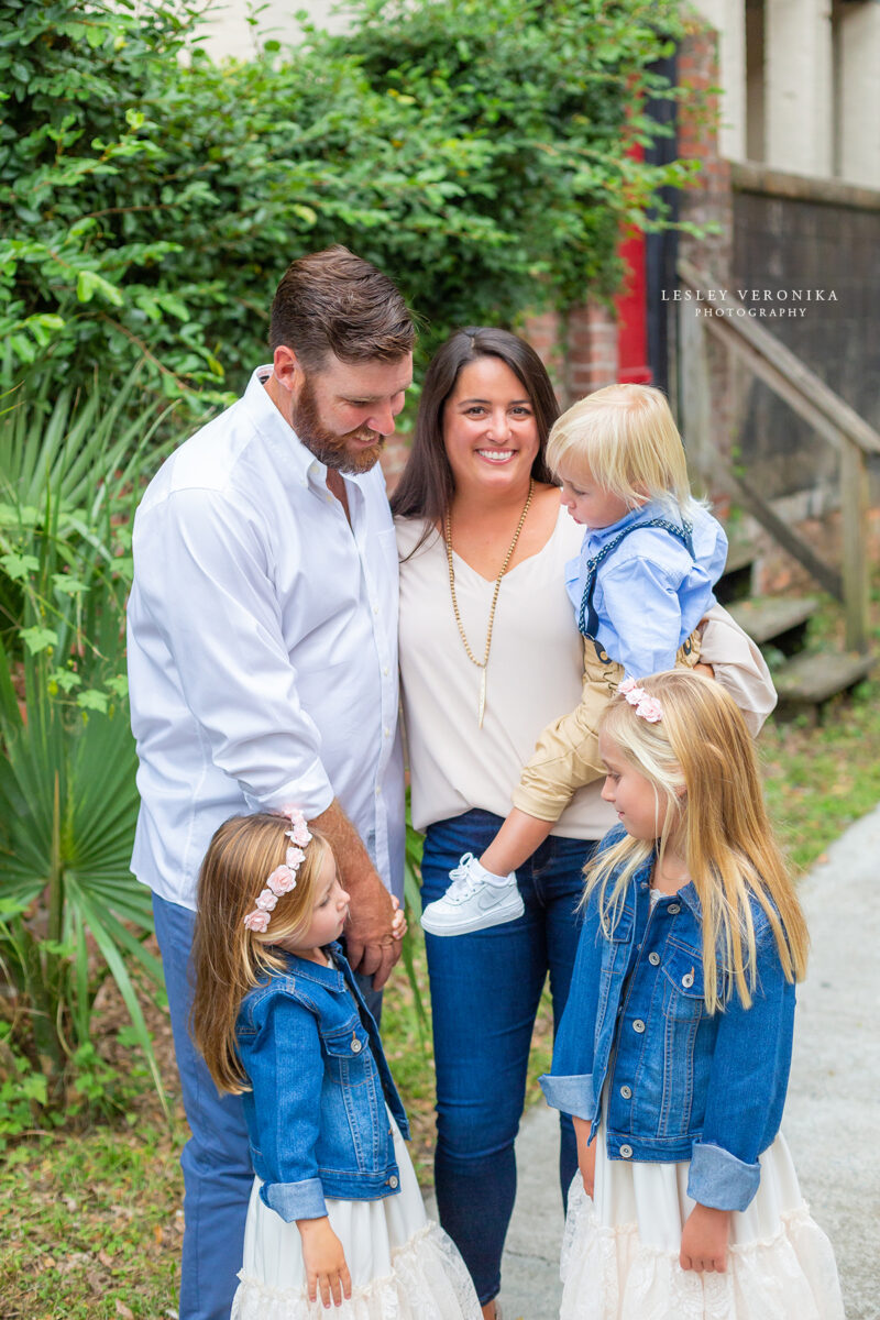 downtown Wilmington NC, family portraits, Family of five portraits