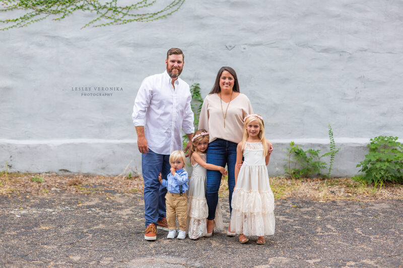 downtown Wilmington NC, family portraits, Family of five portraits