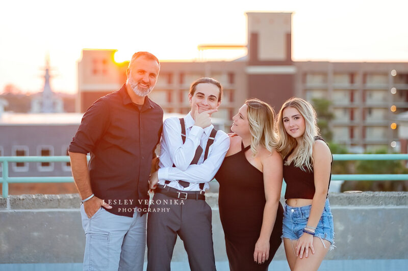 family portrait with teenagers, downtown wilmington family portraits