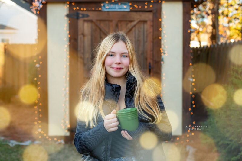 Hot chocolate sessions in senior photography, senior portraits, leland nc, bokah, Senior Christmas Portraits