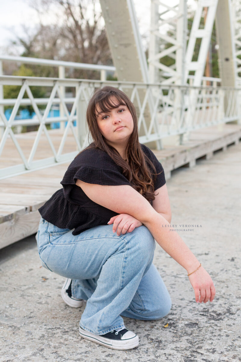 Downtown wilmington, senior portraits, wilmington nc senior photographer, high school senior, senior session at the one tree hill bridge, one tree hill