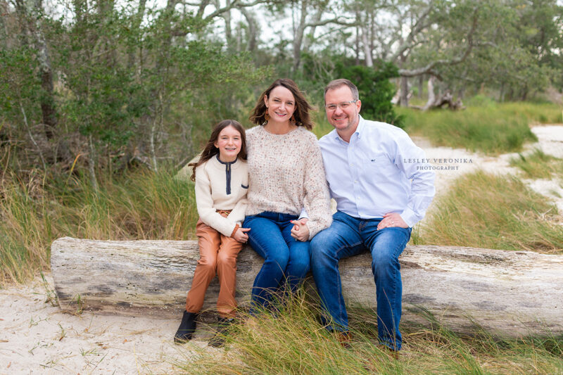 family photographer, family of three, carolina beach state park session