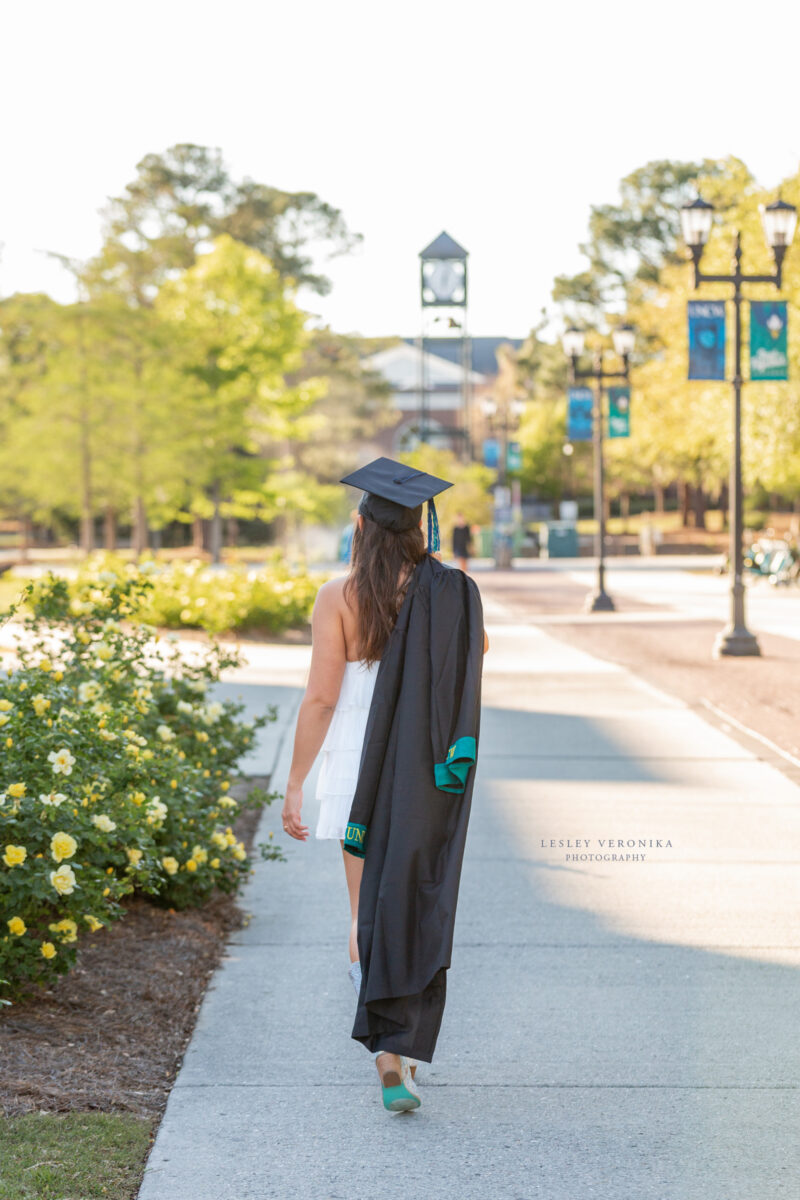 UNCW, graduation portraits, grad, cap and gown session, college graduation, University of North Carolina at Wilmington, ILM, Wilmington NC