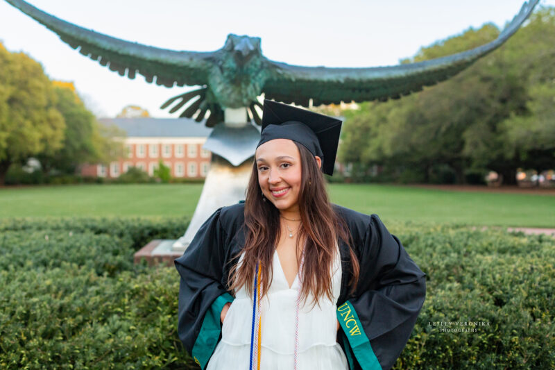 UNCW, graduation portraits, grad, cap and gown session, college graduation, University of North Carolina at Wilmington, ILM, Wilmington NC