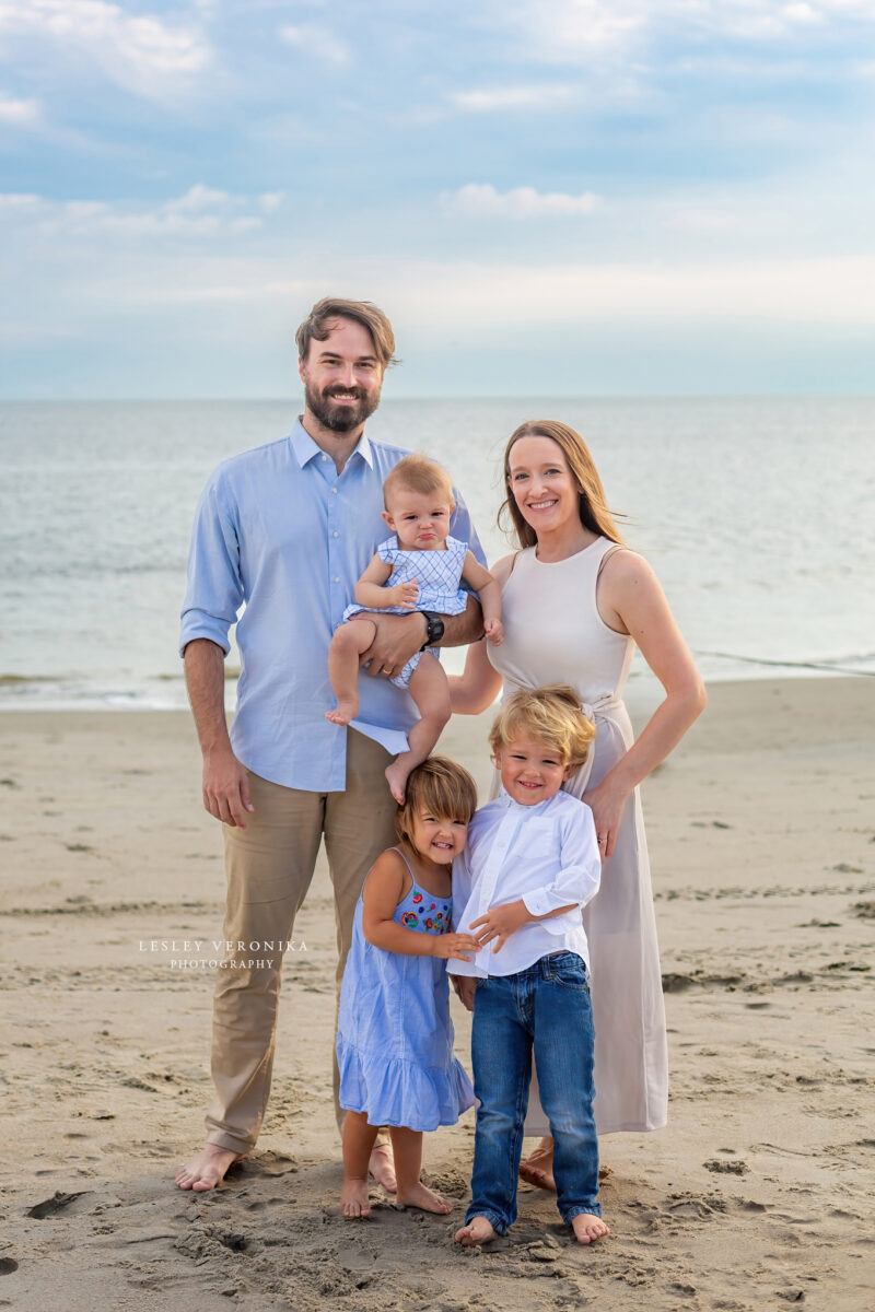 Family of five, family beach portraits, family session, oak island