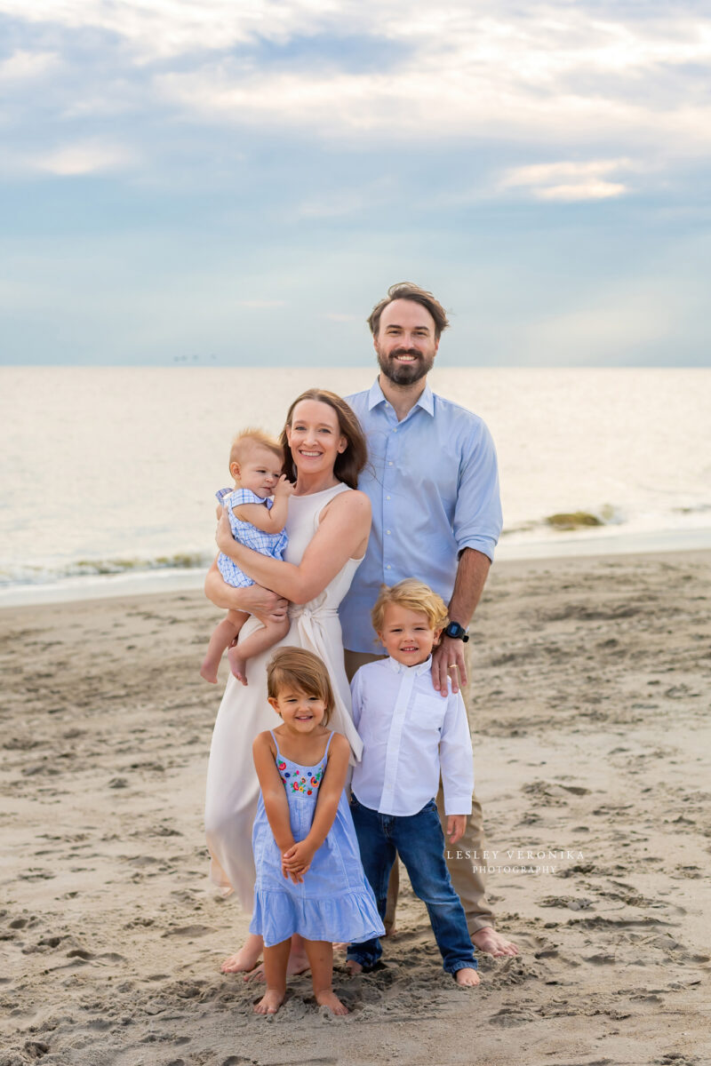 Family of five, family beach portraits, family session, oak island