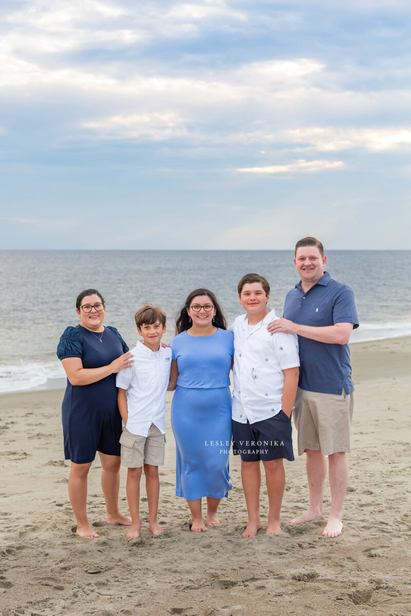 Family of five, family beach portraits, family session, oak island