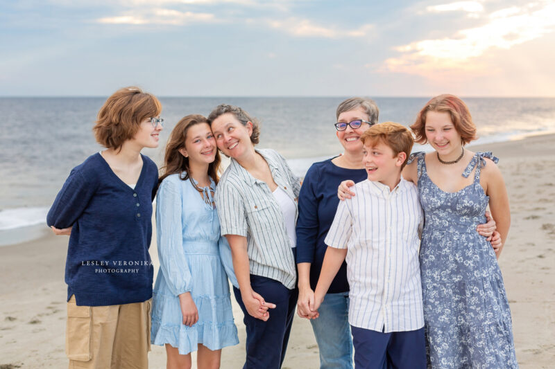 family portraits, oak island, beach portraits, family photographer, family with older kids