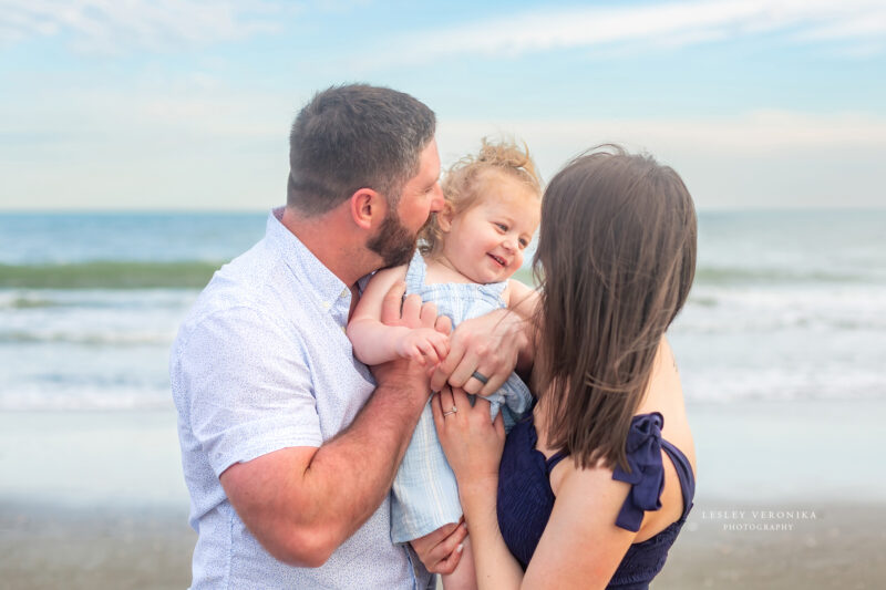 stress free family session, oak island, family of three