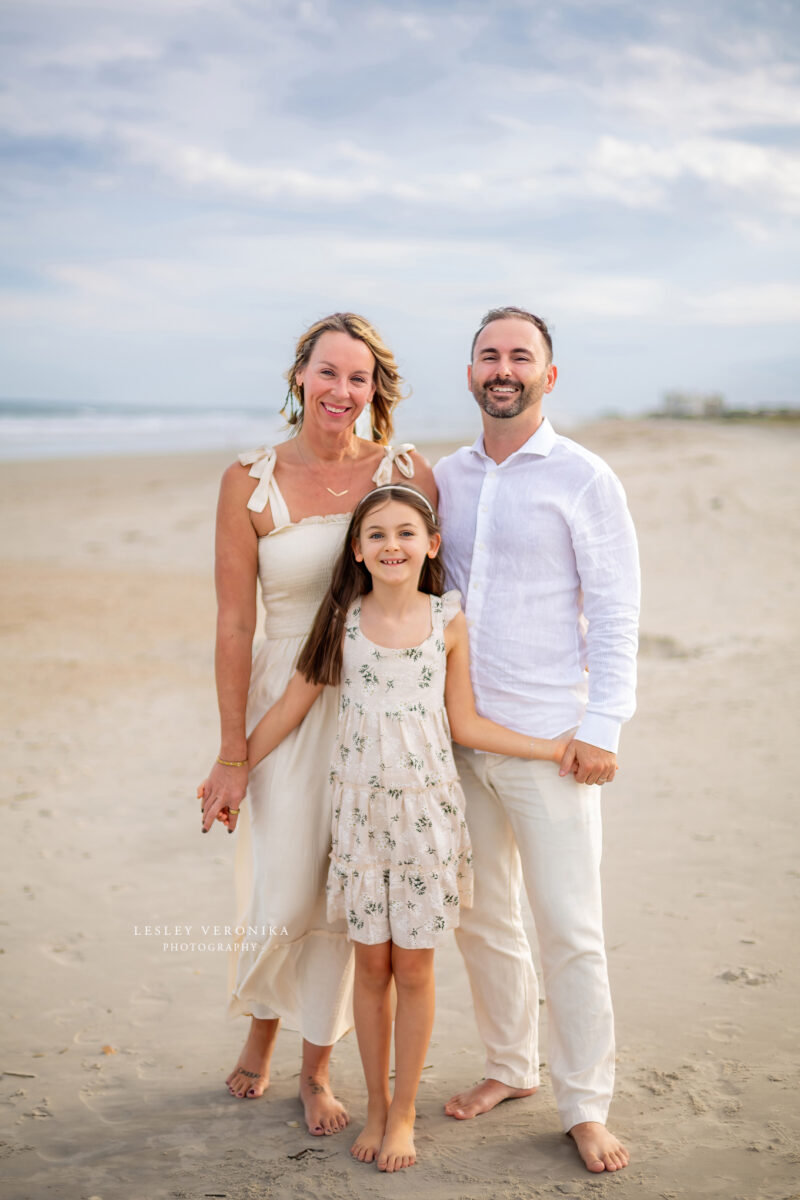 wrightsville beach family photographer, family of three, older kids