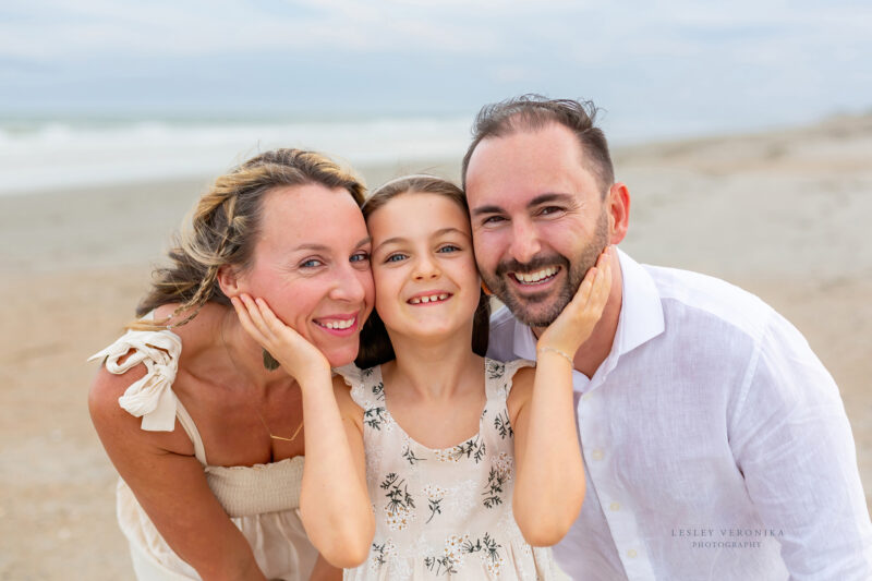 wrightsville beach family photographer, family of three, older kids