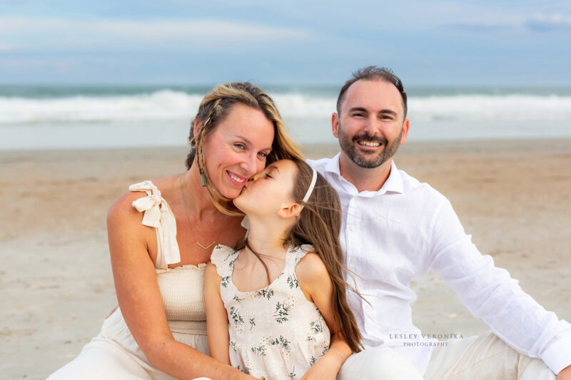 wrightsville beach family photographer, family of three, older kids
