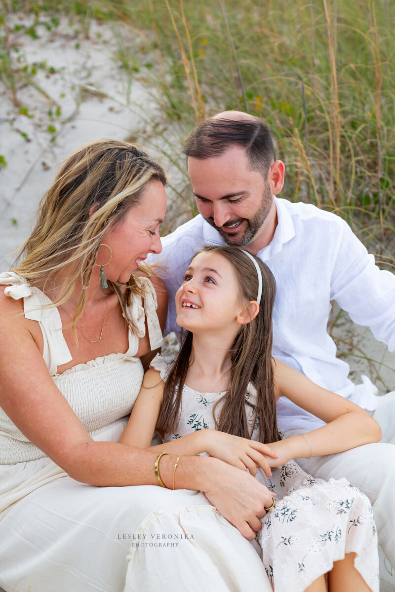 wrightsville beach family photographer, family of three, older kids